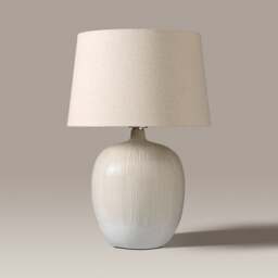 Greta Natural and Cream Textured Ceramic Table Lamp - Home Accessories - The Cotswold Company