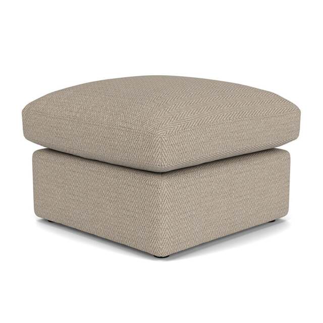 Foot Stool - Natural - Herringbone Weave - Clarke Small - The Cotswold Company - image 1