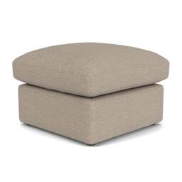 Foot Stool - Natural - Herringbone Weave - Clarke Small - The Cotswold Company