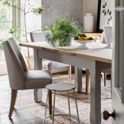 Tulip Stone Linen Dining Chair - The Cotswold Company