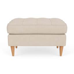 Foot Stool - Lily White - House Linen Mix - Saxon Small - The Cotswold Company - thumbnail 2