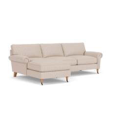 Osbourne Chaise Large Left Hand - Flax - Kingham Stripe - The Cotswold Company