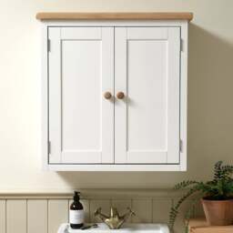 Bathroom Double Wall Cupboard - Chester Pure White - The Cotswold Company - thumbnail 1