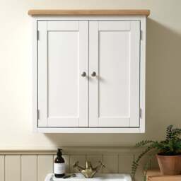 Bathroom Double Wall Cupboard - Chester Pure White - The Cotswold Company - thumbnail 3