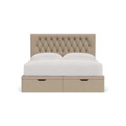 Super King Ottoman Storage Bed - Natural - House Linen Mix - Calvert - The Cotswold Company - thumbnail 2