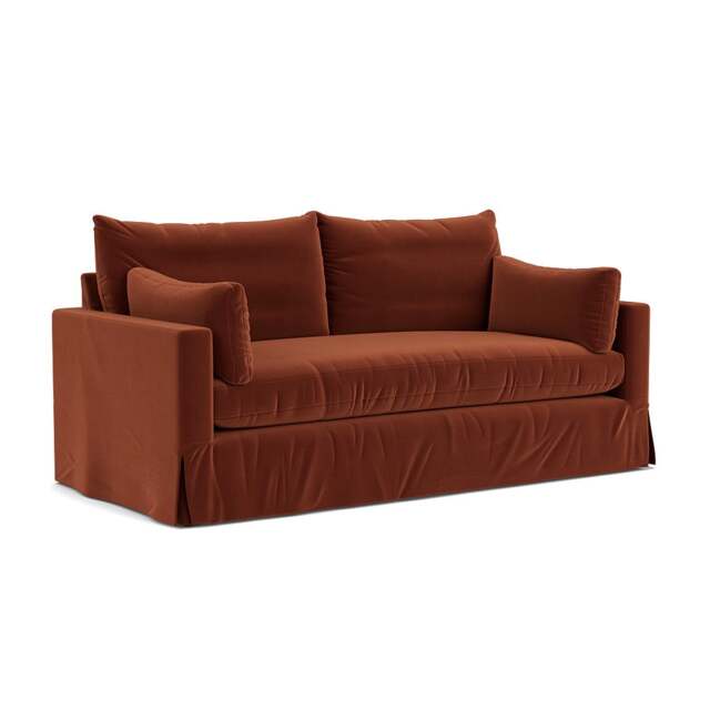 3 Seater Sofa - Brick - Matt Velvet - Ashton - The Cotswold Company - image 1