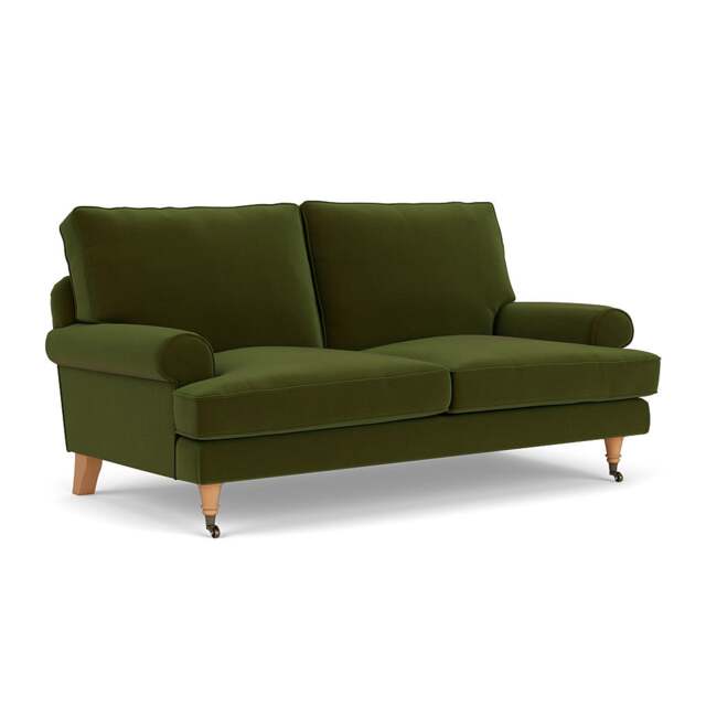 Large 2 Seater Sofa - Forest Green - Matt Velvet - Stewart - The Cotswold Company - image 1