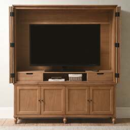 Elkstone Mellow Oak Hidden TV Unit - The Cotswold Company - thumbnail 1