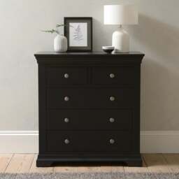 Chantilly Dusky Black 5 Drawer Chest - The Cotswold Company