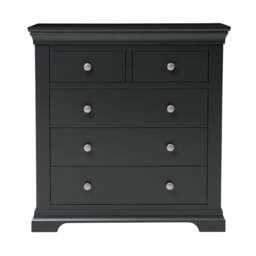 Chantilly Dusky Black 5 Drawer Chest - The Cotswold Company - thumbnail 4