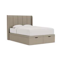 Parker King Size Ottoman Storage Bed - Dove Grey - House Linen Mix - The Cotswold Company