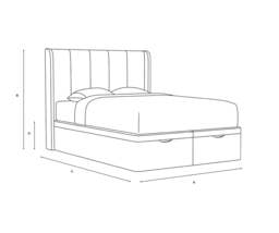 Parker King Size Ottoman Storage Bed - Dove Grey - House Linen Mix - The Cotswold Company - thumbnail 6