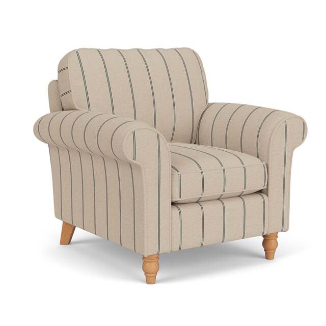 Armchair - Charcoal - Compton Stripe - Hurley - The Cotswold Company - image 1