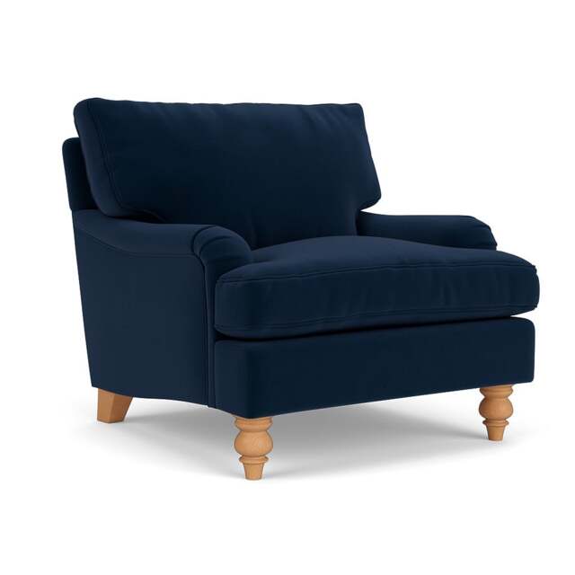 Armchair - Deep blue - Matt Velvet - Morris - The Cotswold Company - image 1