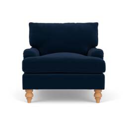 Armchair - Deep blue - Matt Velvet - Morris - The Cotswold Company - thumbnail 2