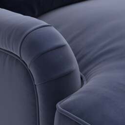 Armchair - Deep blue - Matt Velvet - Morris - The Cotswold Company - thumbnail 5
