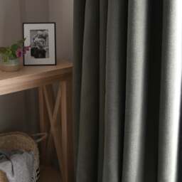 Curtain Pair 117x137cm - Heathfield Herringbone Weave Moss - The Cotswold Company - thumbnail 2