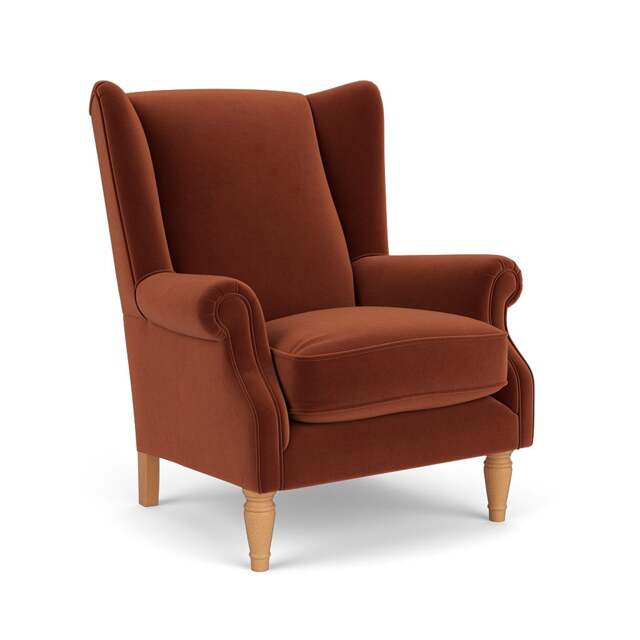 Armchair - Brick - Matt Velvet - Alice - The Cotswold Company - image 1