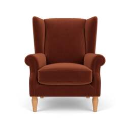 Armchair - Brick - Matt Velvet - Alice - The Cotswold Company - thumbnail 2