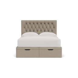 Calvert King Size Ottoman Storage Bed - Dove Grey - House Linen Mix - The Cotswold Company - thumbnail 2