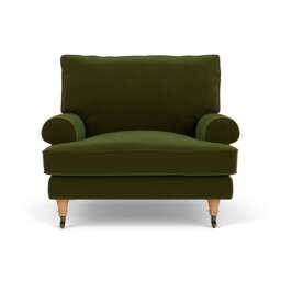 Stewart Armchair - Forest Green - Matt Velvet - The Cotswold Company - thumbnail 2