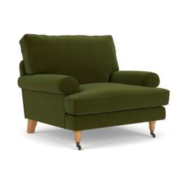 Stewart Armchair - Forest Green - Matt Velvet - The Cotswold Company