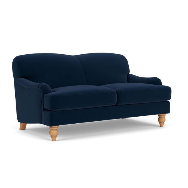 Large 2 Seater Sofa - Deep Blue - Matt Velvet - Ashbee - The Cotswold Company - image 1