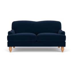 Large 2 Seater Sofa - Deep Blue - Matt Velvet - Ashbee - The Cotswold Company - thumbnail 2
