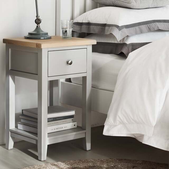 1 Drawer Bedside Table - Chester Dove Grey - The Cotswold Company - image 1