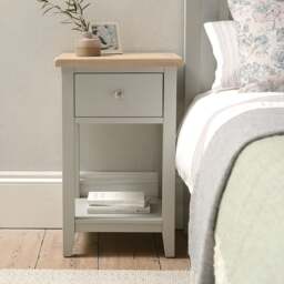 1 Drawer Bedside Table - Chester Dove Grey - The Cotswold Company - thumbnail 2