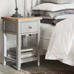 1 Drawer Bedside Table - Chester Dove Grey - The Cotswold Company