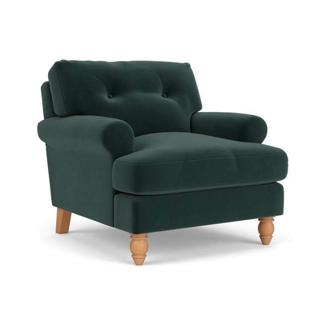 Talbot Armchair - Lake - Matt Velvet - The Cotswold Company - image 1