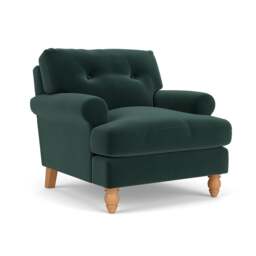 Talbot Armchair - Lake - Matt Velvet - The Cotswold Company - thumbnail 1