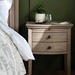 Winchcombe Smoked Oak 2 Drawer Bedside Table - The Cotswold Company - thumbnail 2
