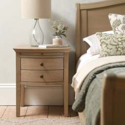 Winchcombe Smoked Oak 2 Drawer Bedside Table - The Cotswold Company - thumbnail 1