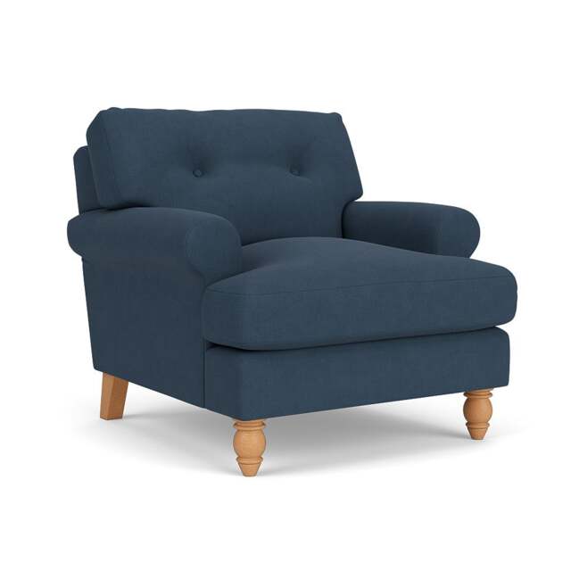 Armchair - Indigo - House Linen Mix - Talbot - The Cotswold Company - image 1