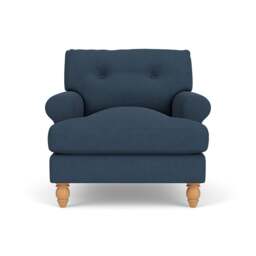 Armchair - Indigo - House Linen Mix - Talbot - The Cotswold Company - thumbnail 2