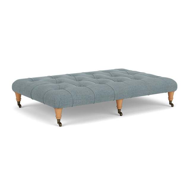 Foot Stool - Teal marl - Rustic weave - Amelia Large - The Cotswold Company - image 1