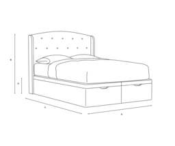 Gilmore King Size Ottoman Storage Bed - Natural - House Linen Mix - The Cotswold Company - thumbnail 6