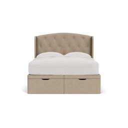 Gilmore King Size Ottoman Storage Bed - Natural - House Linen Mix - The Cotswold Company - thumbnail 2