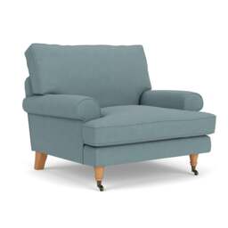Armchair - Sky blue - House linen mix - Stewart - The Cotswold Company