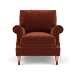 Armchair - Brick - Matt Velvet - Taylor High Back - The Cotswold Company - thumbnail 2