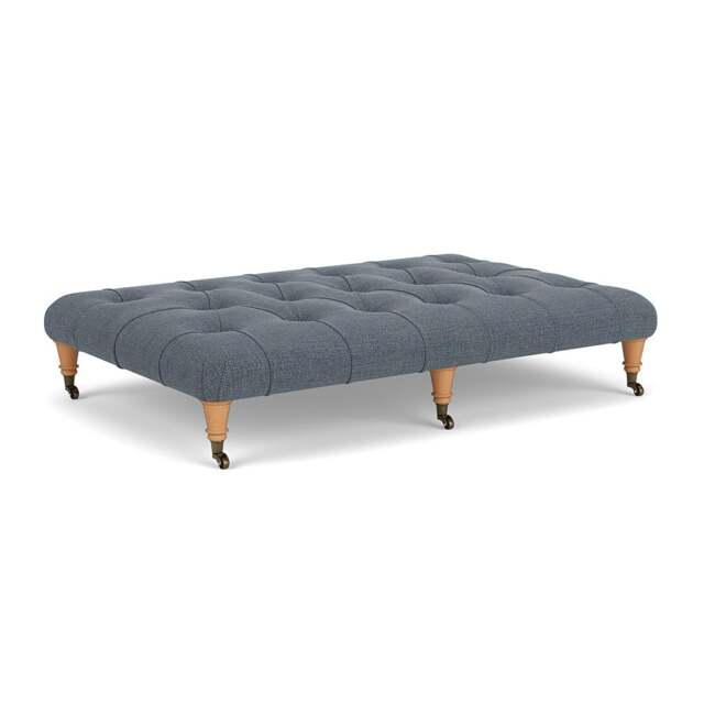 Foot Stool - Indigo - Rustic weave - Amelia Large - The Cotswold Company - image 1
