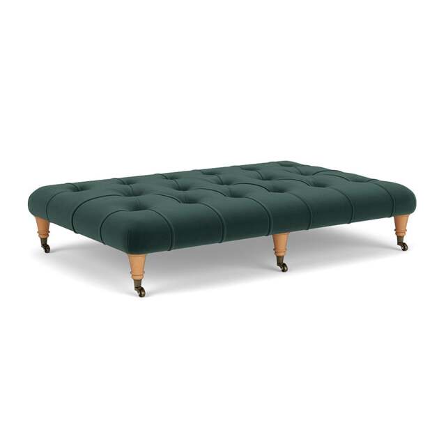 Foot Stool - Lake - Matt Velvet - Amelia Large - The Cotswold Company - image 1
