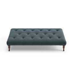 Foot Stool - Lake - Matt Velvet - Amelia Large - The Cotswold Company - thumbnail 5