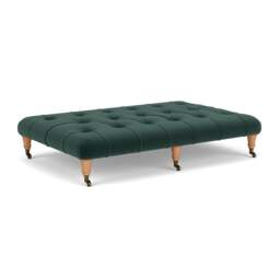Foot Stool - Lake - Matt Velvet - Amelia Large - The Cotswold Company - thumbnail 1