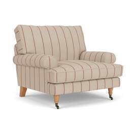 Armchair - Raspberry - Compton Stripe - Stewart - The Cotswold Company