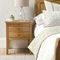 Winchcombe Oiled Oak 2 Drawer Bedside Table - The Cotswold Company
