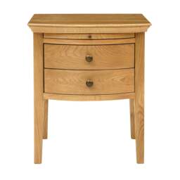 Winchcombe Oiled Oak 2 Drawer Bedside Table - The Cotswold Company - thumbnail 2