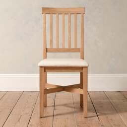 Inglesham Whitewash Oak Upholstered Dining Chair - The Cotswold Company - thumbnail 3